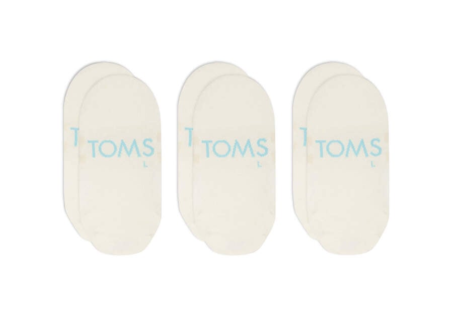 Toms Ultimate No Show Socks Off-White 3 Pack Férfi Zokni Bézs Magyarország | HU903-171