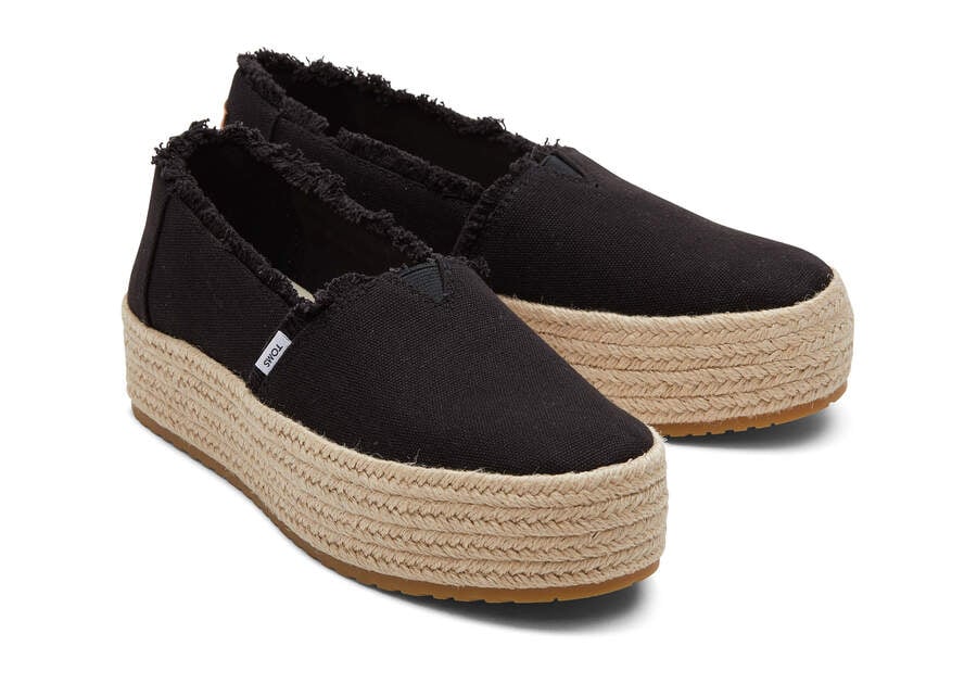 Toms Valencia Platform Espadrille Női Espadrilles Fekete Magyarország | HU067-766