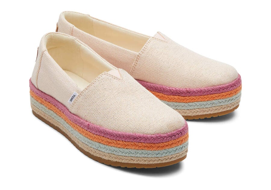 Toms Valencia Platform Espadrille Női Espadrilles Korall Metal Magyarország | HU582-337