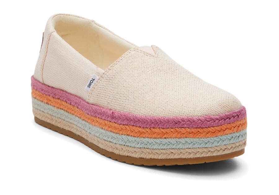 Toms Valencia Platform Espadrille Női Espadrilles Korall Metal Magyarország | HU582-337