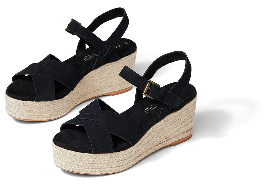 Toms Willow Platform Sandal Női Szandál Fekete Magyarország | HU230-164