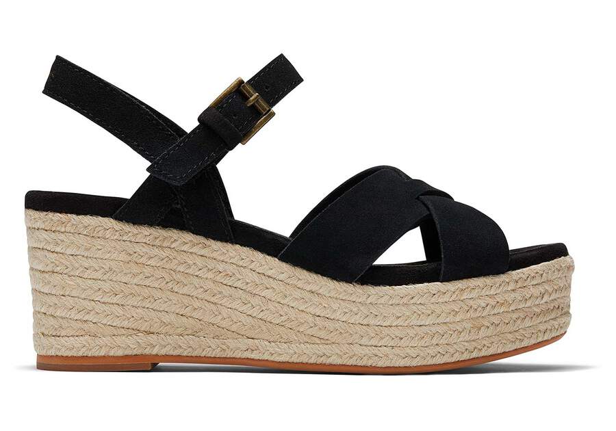 Toms Willow Platform Sandal Női Szandál Fekete Magyarország | HU230-164