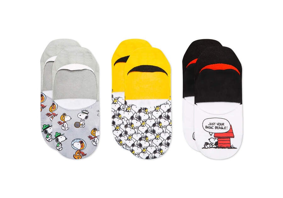 Toms X Peanuts® Ultimate No Show 3 Pack Férfi Zokni Színes Magyarország | HU217-138