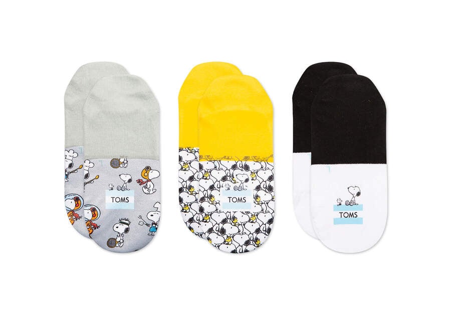 Toms X Peanuts® Ultimate No Show 3 Pack Férfi Zokni Színes Magyarország | HU217-138