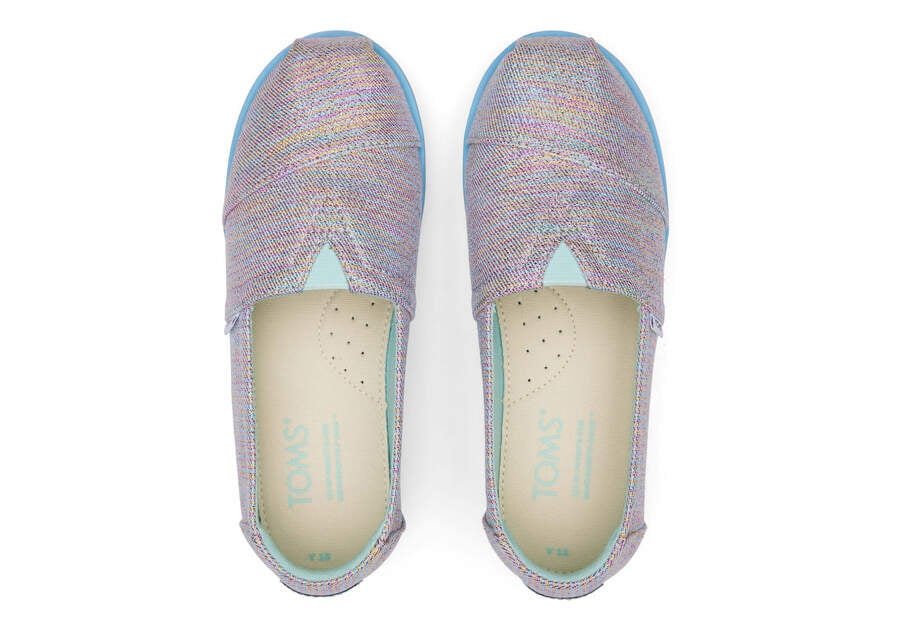 Toms Youth Alp Platform Twill Glimmer Gyerek Alpargatas Kék Színes Magyarország | HU817-992