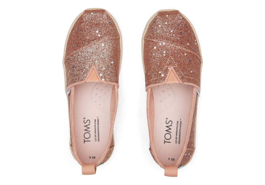 Toms Youth Alpargata Glitter Gyerek Alpargatas Rózsaszín Arany Magyarország | HU352-414