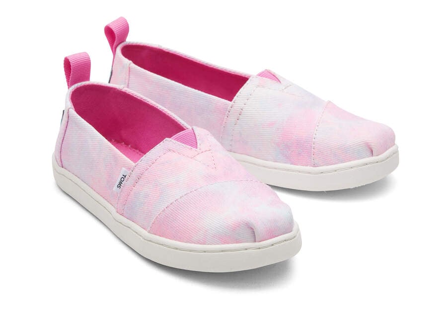 Toms Youth Alpargata Multi Tie Dye Twill Gyerek Alpargatas Rózsaszín Színes Magyarország | HU187-342