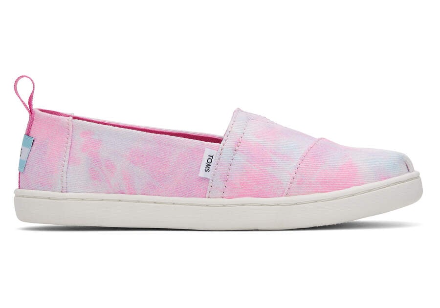 Toms Youth Alpargata Multi Tie Dye Twill Gyerek Alpargatas Rózsaszín Színes Magyarország | HU187-342