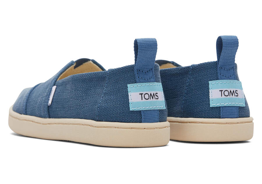 Toms Youth Alpargata Refibra Tencel Textured Woven Gyerek Alpargatas Kék Magyarország | HU524-359