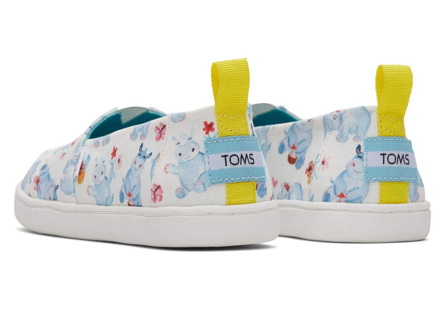 Toms Youth Alpargata Summer Hippos Gyerek Alpargatas Fehér Magyarország | HU771-607