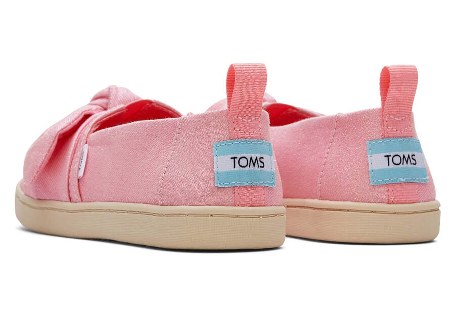 Toms Youth Alpargata Twill Glimmer Bow Gyerek Alpargatas Rózsaszín Magyarország | HU387-109