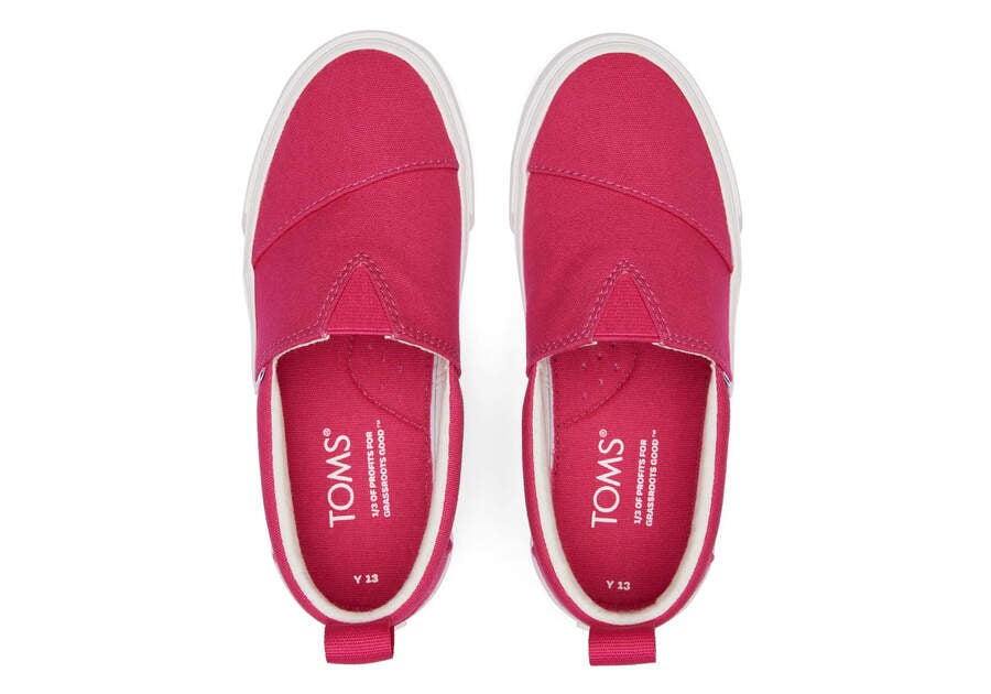 Toms Youth Fenix Slip-On Vászon Gyerek Tornacipő Sötétrózsaszín Magyarország | HU420-029