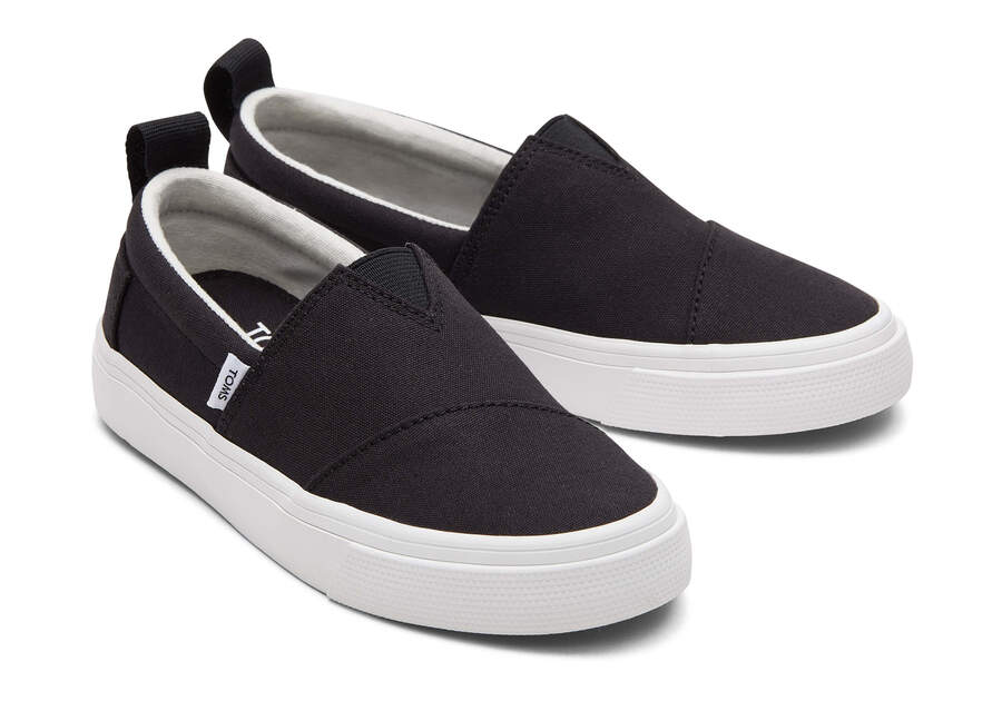 Toms Youth Fenix Slip-On Vászon Gyerek Tornacipő Fekete Magyarország | HU848-178