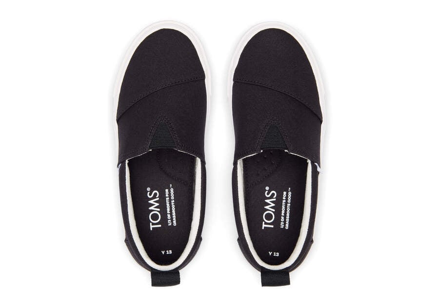 Toms Youth Fenix Slip-On Vászon Gyerek Tornacipő Fekete Magyarország | HU848-178