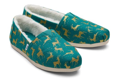 Toms Alpargata Glitter Reindeer Női Alpargatas Zöld Magyarország | HU424-488