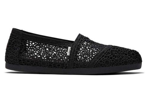 Toms Alpargata Moroccan Crochet Női Alpargatas Fekete Magyarország | HU281-613