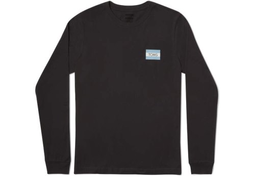 Toms Logo Long Sleeve Tee Női Póló Fekete Magyarország | HU776-538