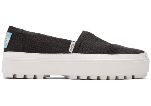 Toms Lug Platform Slip On Női Tornacipő Fekete Magyarország | HU672-233