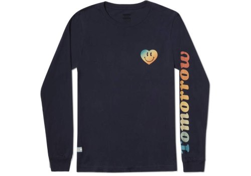 Toms TOMORROW Logo Long Sleeve Férfi Póló Sötétkék Magyarország | HU854-094