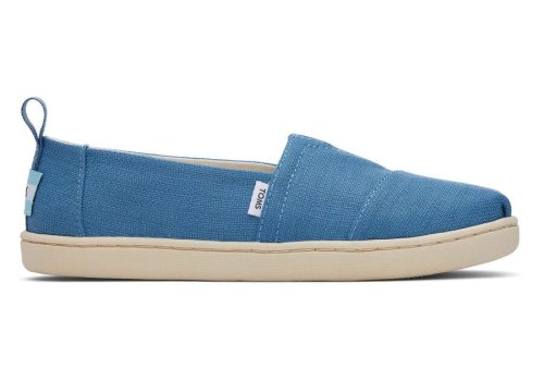 Toms Youth Alpargata Refibra Tencel Textured Woven Gyerek Alpargatas Kék Magyarország | HU524-359