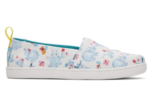 Toms Youth Alpargata Summer Hippos Gyerek Alpargatas Fehér Magyarország | HU771-607